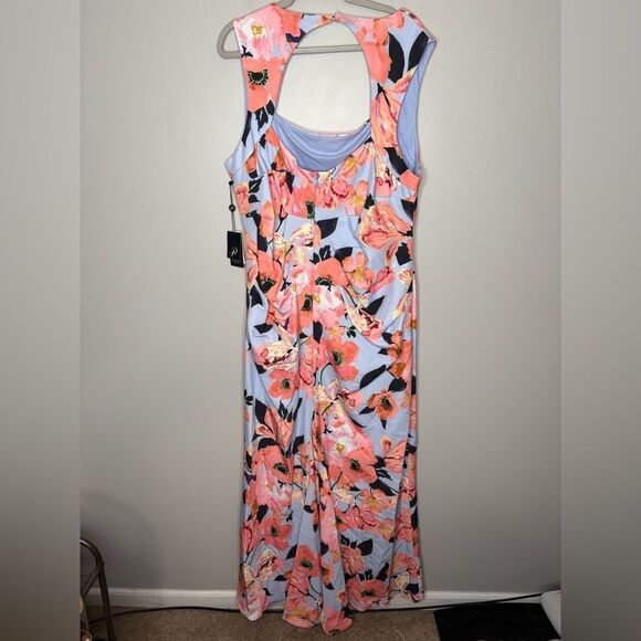 Adrianna Papell Floral Printed Crepe Gown NWT - Picture 5 of 5